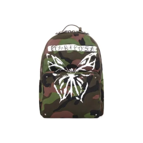 Valentino Холст и Кожа Рюкзак Унисекс Армейский Зеленый