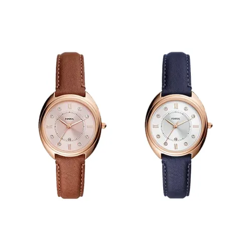 FOSSIL Наручные часы Кварцевый механизм Кожаный ремешок 34 мм Розовое золото Циферблат Женские часы