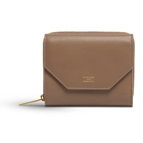 Balenciaga Гладкая Телячья Кожа Кошелек Стандартный Женский Светло-Коричневый