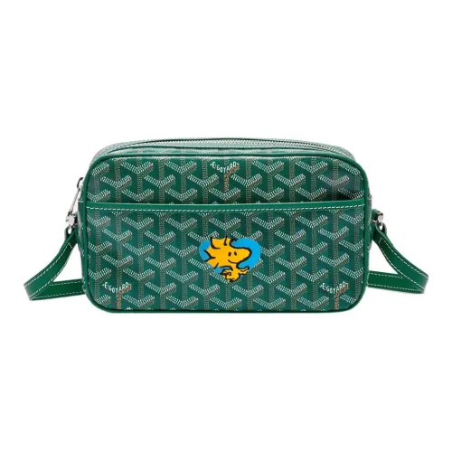 GOYARD Кепка Vert Холст с кожей Camera Сумка Сумка через плечо Маленькая Унисекс Зеленая Синяя