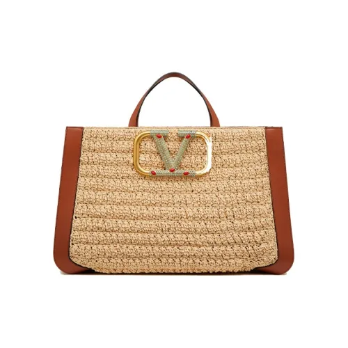 Valentino Garavani Ткани вязаные Кожа Сумка Обычный Женский Бежевый Коричневый