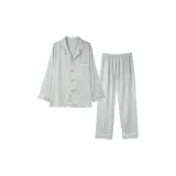 Длинный рукав топ + штаны (серебристо-серый) сливовый и бамбуковая скрытая текстура мужские комплекты одежды.