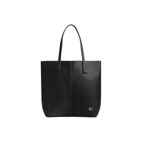 COACH Кочевник Спилок коровьей кожи Тоут Сумка Сумка для покупок Сумка на плечо Сумка Большая Женская Черная