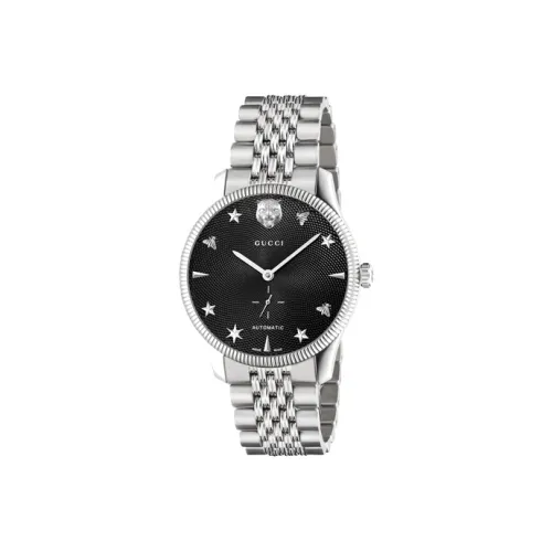 GUCCI Мужские часы Автоматический механический механизм ремешок из нержавеющей стали 40 мм черный циферблат