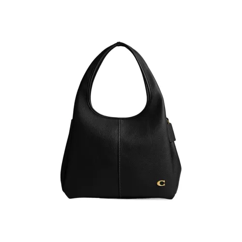 COACH LANA Полированная кожа с галькой сумка через плечо женская черная