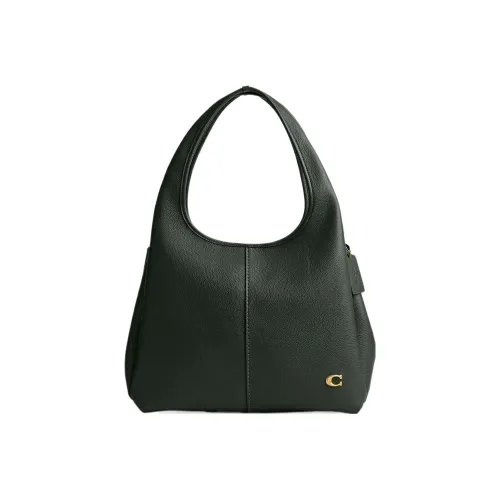 COACH LANA Полированная кожа с галькой сумка через плечо большая женская яшма