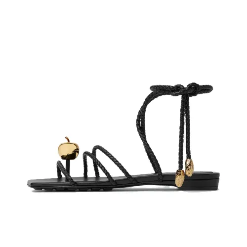 Bottega Veneta ADAM Плоская подошва One Ремень Сандалии Женские Черный