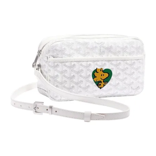 GOYARD Кепка Vert Холст с кожей Camera Сумка Сумка через плечо Маленькая Унисекс Белый Зеленый