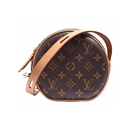 LOUIS VUITTON Boite Chapeau Souple Покрытый холст с кожаными вставками Сумка через плечо Маленькая Женская Коричневый