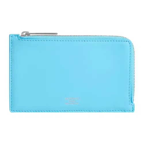 Balenciaga Гладкая Телячья Кожа Кошелек Кошелек для Монет Держатель для Карт Женский Синий
