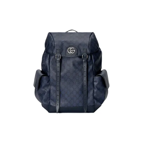 GUCCI Ophidia Canvas Leather Backpack Medium Men's Blue Black GUCCI Ophidia Холст Кожа Рюкзак Средний Мужской Синий Черный