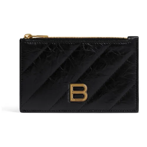 Balenciaga Crush Коровья кожа Держатель для карт Женские Черный