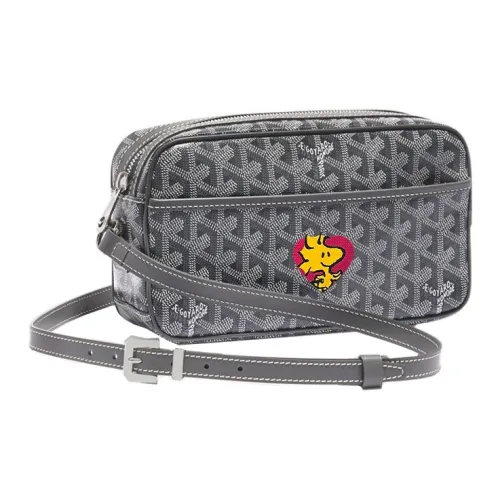 GOYARD Кепка Vert Холст с кожей Camera Сумка Сумка через плечо Маленькая Унисекс Серый Красный