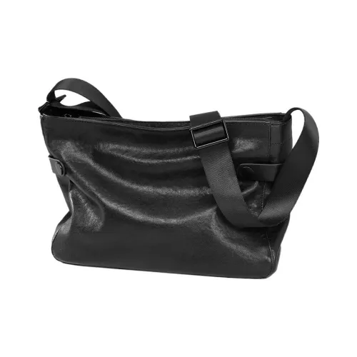 BJIAX Сумка через плечо из коровьей кожи Мужская Черная