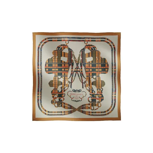 HERMES Brides de Gala Шелковые шарфы для женщин Коричневый