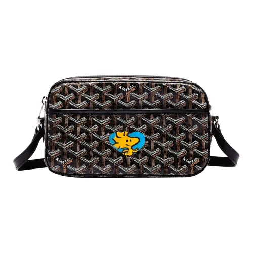 GOYARD Кепка Vert Холст с кожей Camera Сумка Сумка через плечо Маленькая Унисекс Черная Синяя