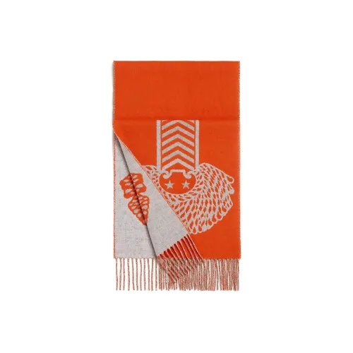 HERMES Casaque Вязаные шарфы Женские Оранжевые