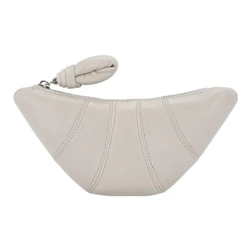 Lemaire Croissant Series Sheepskin Coin Purse Women's Light Pelican Gray Лемар Крокассан Серия Овчина Кошелек для монет Женский Светлый Пеликан Серый