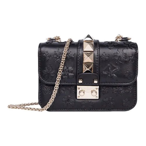 Valentino Сумка через плечо из коровьей кожи женская черная