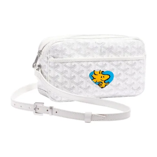 GOYARD Кепка Vert Холст с кожей Camera Сумка Сумка через плечо Маленькая Унисекс Белый синий