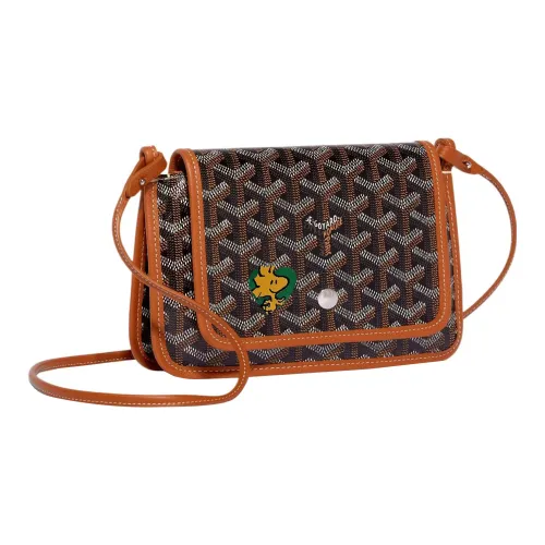 GOYARD Plumet Холст и Кожа Конверт Сумка Ручная Сумка Сумка через плечо Маленькая Унисекс Коричневая Зеленая