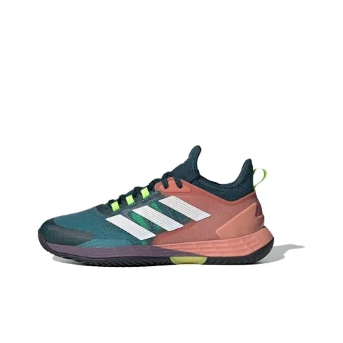 Adidas Adizero Ubersonic Slip-resistant Abrasion-resistant Low-top Tennis Shoes Men's Red Green Adidas Adizero Ubersonic Противоскользящие Устойчивые к истиранию Низкий верх Теннисные кроссовки Мужские Красный Зеленый