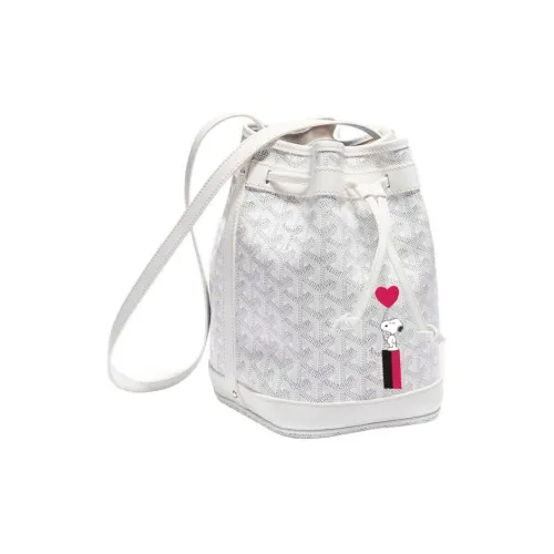 GOYARD Снупи Co Branded Petit Flot Холст с кожей Сумка-ведро Сумка на плечо Женская