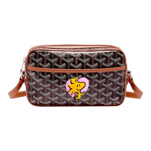 GOYARD Кепка Vert Холст с кожей Camera Сумка Сумка через плечо Маленькая Унисекс Коричневый Розовый