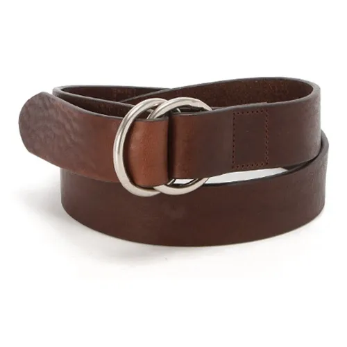 Кольцо BEAMS W украшение двойная пряжка кожаные ремни мужской коричневый ширина 3 см