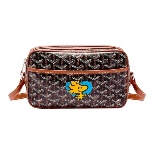 GOYARD Кепка Vert Холст с кожей Camera Сумка Сумка через плечо Маленькая Унисекс Коричневый Синий