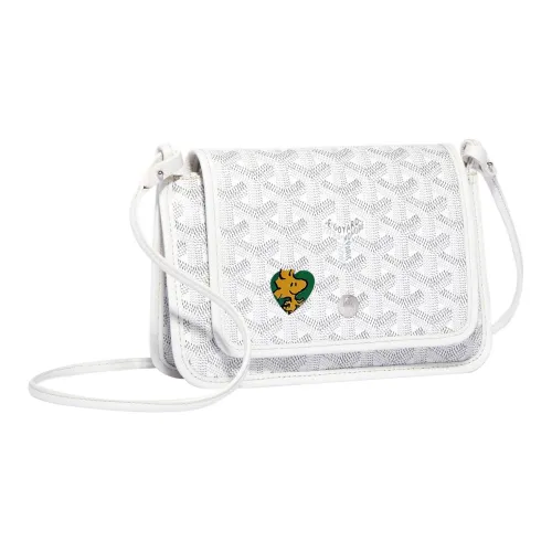 GOYARD Plumet Холст и Кожа Конверт Сумка Переносная Сумка Сумка через плечо Маленькая Унисекс Белый Зеленый