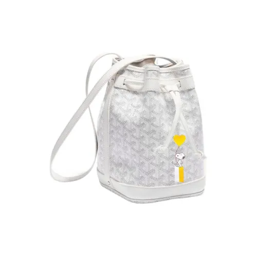 GOYARD Снупи Co Branded Petit Flot Холст с кожей Сумка-ведро Сумка на плечо Женская