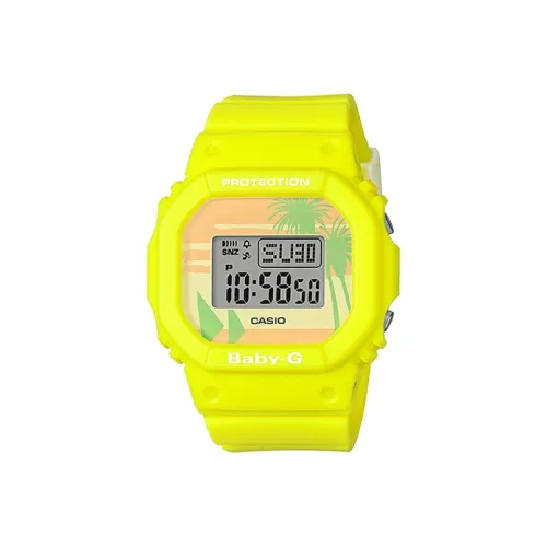 CASIO Малыш G Коллекция Лето Кокосовая пальма Small Block Кварцевый механизм Смольный ремешок Часы