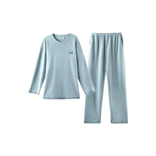 Q'NIANMA Озерно-голубой Мужской Пижамный комплект