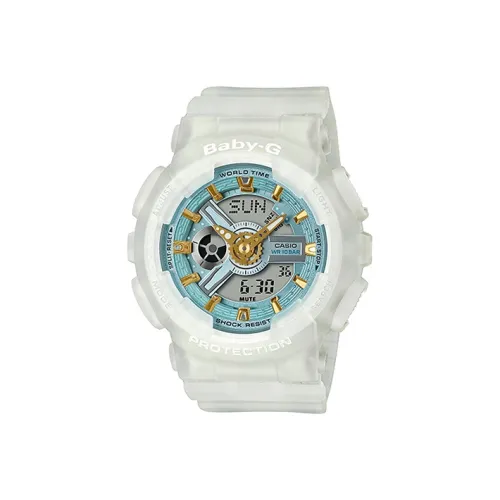 CASIO Детский Г Коллекция Sea Glass Colors Collection Кварцевый Механизм Часы Женские Синий Циферблат BA 110SC 7A