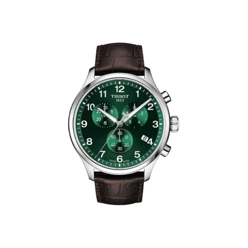 TISSOT Speed Run Series Кварцевый механизм Унисекс Часы 45 мм Зеленый циферблат Корпус из нержавеющей стали