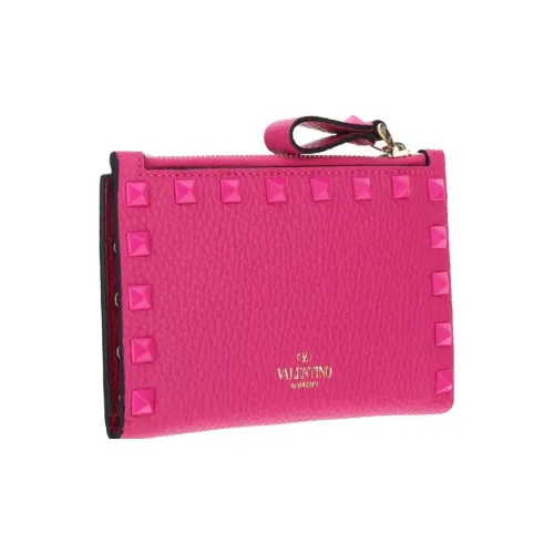 Valentino Garavani Телячья кожа Держатель для карт кошелек Женский Розовый Красный