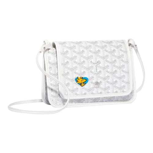 GOYARD Plumet Холст и Кожа Конверт Сумка Переносная Сумка Сумка через плечо Маленькая Унисекс Белый Синий