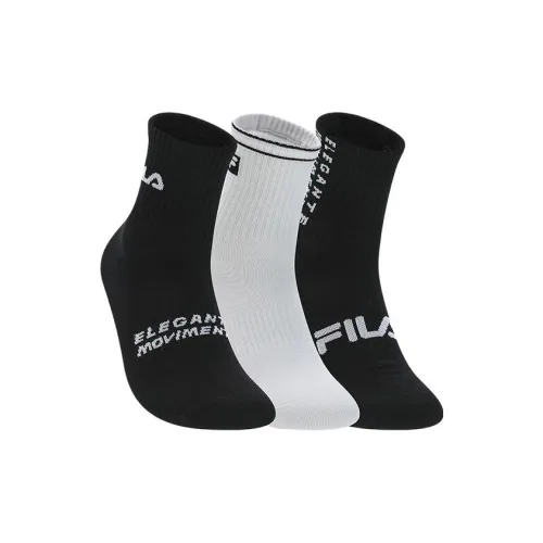 FILA Fitness Series 3 Pack Нефрит Белый + Черный + Черный Мужские MID Носки до икры