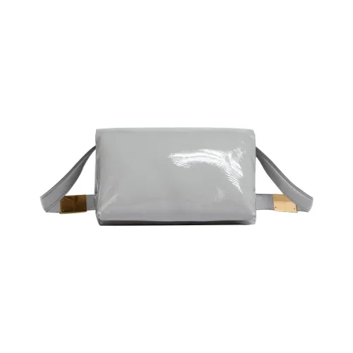 MARNI Лакированная кожа Сумка через плечо Сумка на плечо Женская Серого цвета