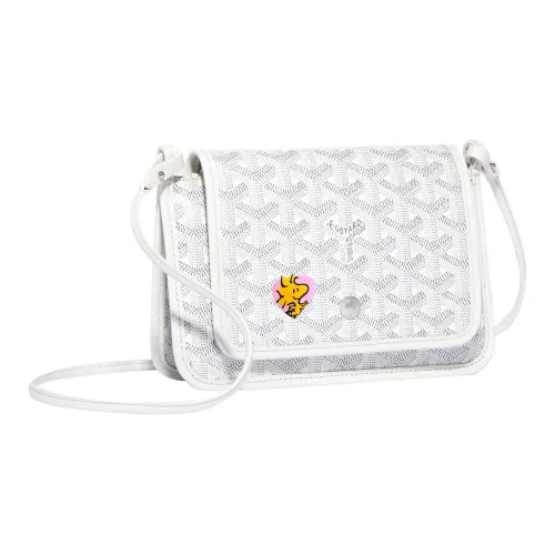 GOYARD Plumet Холст и Кожа Конверт Сумка Ручная Сумка Сумка через плечо Маленькая Унисекс Белый Розовый