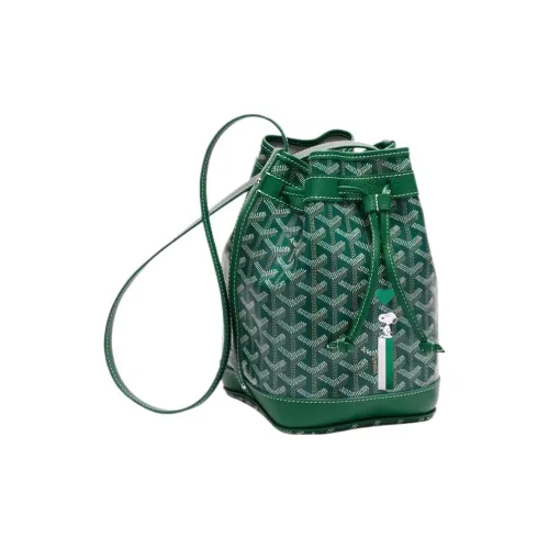 GOYARD Снупи Co Branded Petit Flot Холст с кожей Сумка-ведро Сумка на плечо Женская