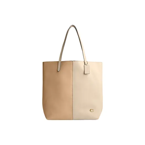 COACH Кочевник Кожа Тоут Сумка Сумка для покупок Сумка Сумка через плечо Женские Хаки Молочно-чайный