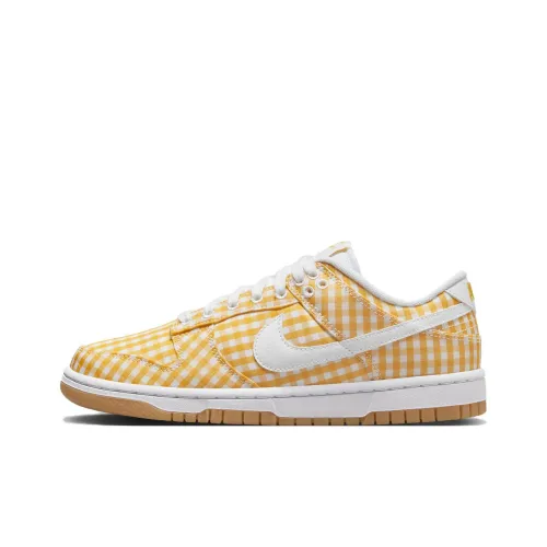 Nike Dunk Low Slip Resistant Abrasion Resistant Low Топ Скейтборд Кроссовки Женские Желтый Белый