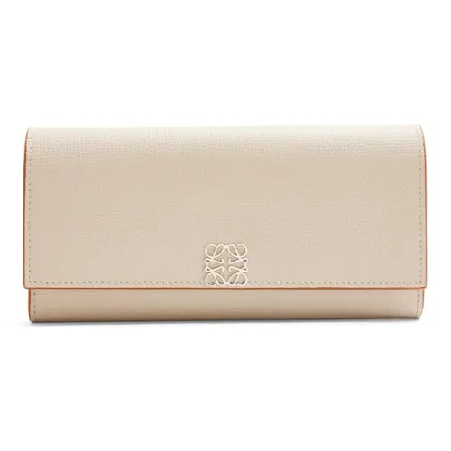 LOEWE Anagram Pebble Текстура Телячья кожа Кошелек Обычный Женская Белая