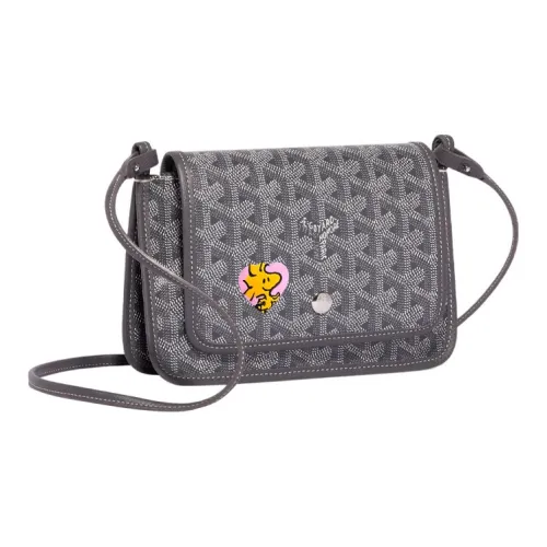 GOYARD Plumet Холст и Кожа Конверт Сумка Ручная Сумка Сумка через плечо Маленькая Унисекс Серый Розовый