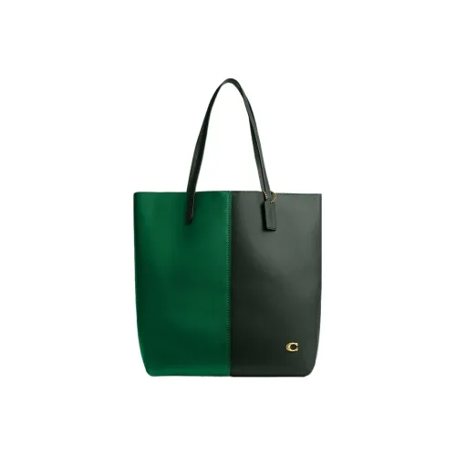 COACH Кочевник Кожа Тоут Сумка Сумка для покупок Сумка Сумка через плечо Женская Зеленая Темно-чернильно-зеленая