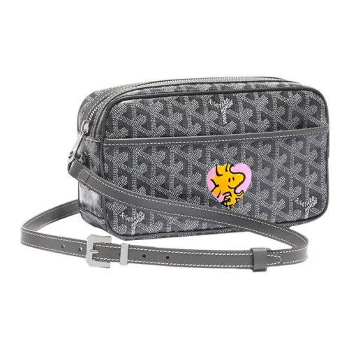 GOYARD Кепка Vert Холст с кожей Camera Сумка Сумка через плечо Маленькая Унисекс Серый Розовый