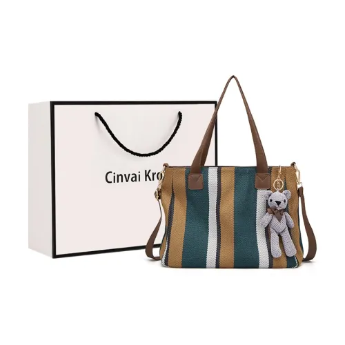 CinvaiKrose Сумка через плечо, синяя, с брелоком, сумка, поверхность, полосы, позиция, случайная отправка, женская