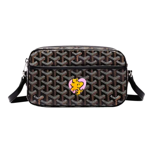 GOYARD Кепка Vert Холст с кожей Camera Сумка Сумка через плечо Маленькая Унисекс Черная Розовая